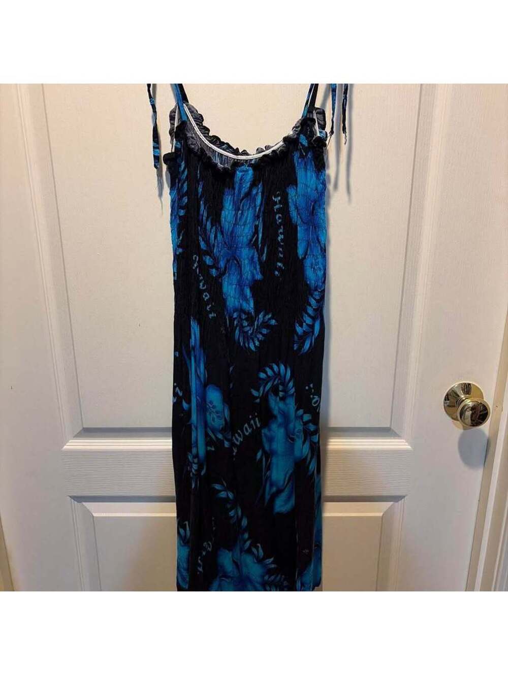 Unity Trading one size Blue and black rayon maxi dress- medium
